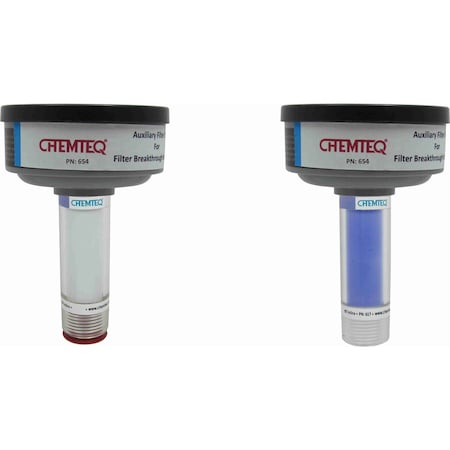 Chemteq Filter Change Indicator with With Auxiliary Filter Trap for Ammonia Vapor 654